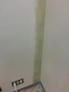 専用テープの上にパテを掛け平らにした状態