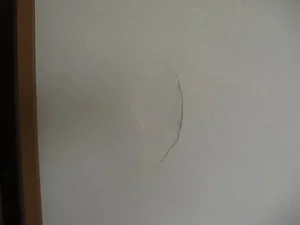 恐らく壁にぶつかって、穴が空いた状態