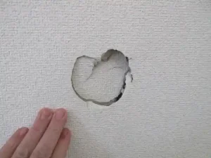 現状の壁穴の状態