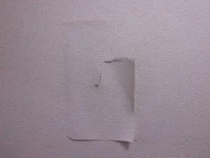 破れた壁紙を貼り戻した状態